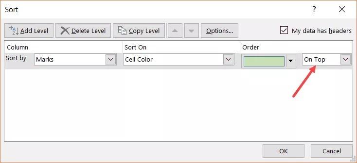 Hướng dẫn cách sắp xếp dữ liệu trong Excel theo màu chi tiết